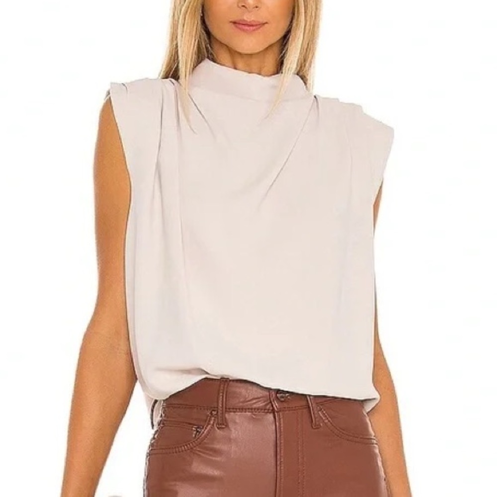 Amanda Uprichard Sleeveless Fabienne Top in Bone